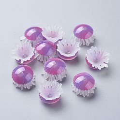 Dark Orchid Transparent Acrylic Beads, Jellyfish, Dark Orchid, 20~25x13mm, Hole: 1.2mm