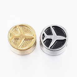 (52) Непрозрачная лаванда 304 эмалированные эмали из нержавеющей стали, бусины с большим отверстием, плоский круглый с плоскостью, разноцветные, 11x8 мм, отверстие : 5 мм