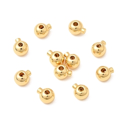 Chapado en Oro Real 18K Cuentas de latón engarzadas shegrace, sin cadmio y níque y plomo, real 18 k chapado en oro, 4.5x3.5x3 mm, agujero: 0.9 mm