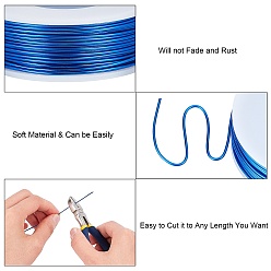 Blue DIY Jewelry Kits, with Aluminum Wire and Iron Side Cutting Pliers, Blue, 1mm, about 23m/roll, 6rolls/set