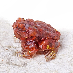 Красный Агат Украшения из натурального сердолика, украшение для домашнего офиса из смолы, жаба, 66x60x35 мм