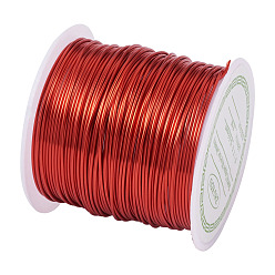 Red Round Copper Beading Wire for Jewelry Making, Long-Lasting Plated, Red, 20 Gauge, 0.8mm, about 26.24 Feet(8m)/roll