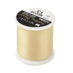 Light Khaki MIYUKI Nylon Beading Thread for Seed Beads, Flat, Light Khaki, 0.15x0.1mm, about 54.68 Yards(50m)/Roll