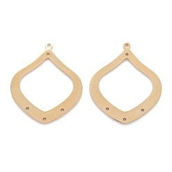 Золотой Ионное покрытие (ip) 304 компоненты люстры из нержавеющей стали ссылки, полирование, ромб, золотые, 33x28x1 мм, отверстия : 1.4 mm и 1.2 мм