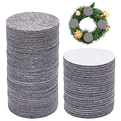 Gray 60Pcs Self-adhesive Felt Pad, Round, Gray, 75x3mm