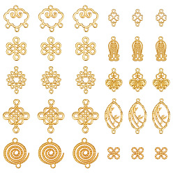 Mixed Shapes 200шт 10 стили подвески из сплава, облако девственный китайский узел, золотые, разнообразные, 8~26x8~18.5x0.5~2.5 мм, отверстие : 1.3~2 мм, 20 шт / стиль