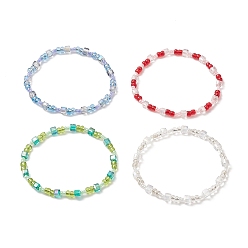 Mixed Color Glass Seed Bead Beaded Bracelets for Women, Stretch Bracelets, Mixed Color, Inner Diameter: 2-1/8 inch(5.3cm)