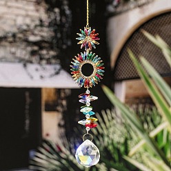 Солнце Кристалла Suncatcher, с металлическая фурнитурой, для дома, садовые украшения, солнце, 400x45 мм