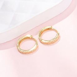 Золотой 925 серьги-кольца из стерлингового серебра с текстурой для женщин, золотые, 12.5x2 мм