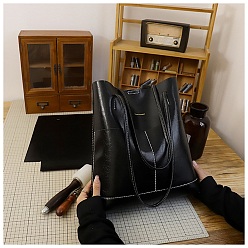 Черный Наборы для самостоятельного изготовления сумки-ведра из искусственной кожи, чёрные, 340x320x100 мм