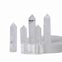 Хрусталь Башня из натурального кристалла кварца, украшение для дома, исцеляющие каменные палочки, Декоры для медитации и терапии Рейки чакры, шестиугольная призма, 50~60 мм