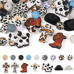 (52) Непрозрачная лаванда 32 шт. 16 стили, экологически чистые силиконовые фокальные бусины пищевого качества, разнообразные, разноцветные, 14~35x14~29.5x7~15 мм, отверстие : 2~3 мм, 2 шт / стиль