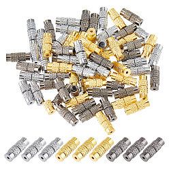 (52) Непрозрачная лаванда 72шт 3 цвета латунные колонковые винтовые зажимы, разноцветные, 11~12x4 мм, отверстие : 1 мм, 24 шт / цвет