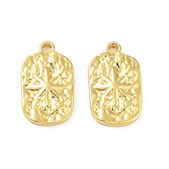 Rectangle 304 подвески из нержавеющей стали, реальный 18 k позолоченный, , прямоугольник со звездой, 18x10.5x2 мм, отверстие : 1.6 мм