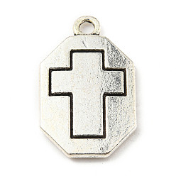 Argent Antique Pendentifs en alliage de style tibétain, croix, argent antique, 22.5x14x2mm, Trou: 1.8mm, 182 pcs / 500 g