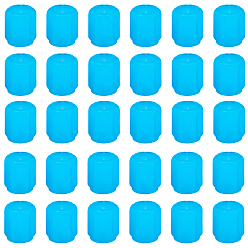 Deep Sky Blue 30Pcs Luminous Plastic Tire Valve Caps, Tyre Valve Dust Caps for Car Wheels, Hexagon, Deep Sky Blue, 15.5x12x12mm, Inner Diameter: 7.5mm