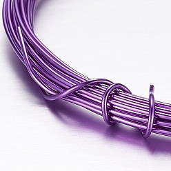 Purple Round Aluminum Wire, Bendable Metal Craft Wire, for DIY Arts and Craft Projects, Purple, 18 Gauge, 1mm, 5m/roll(16.4 Feet/roll)