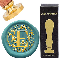 Letter E Латунные восковые печати с деревянной ручкой, для diy scrapbooking, Письмо E, 25 мм