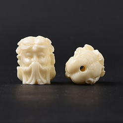 Lemon Chiffon Opaque Epoxy Resin Beads, Saint, Lemon Chiffon, 16x13x14mm, Hole: 1.6mm