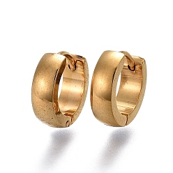 Золотой 304 обруч серьги из нержавеющей стали замке, кольцо, золотые, 12x13x4 мм, штифты : 1 мм