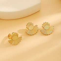 Fan Серьги-гвоздики и кольца-манжеты из сплава, золотые, вентилятор, 32x28 мм