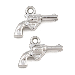 Stainless Steel Color 304 Stainless Steel Pendants, Gun Charms, Stainless Steel Color, 13x20x4.5mm, Hole: 1.9mm