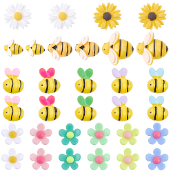 Mixed Shapes 100 шт. Кабошоны из смолы, для украшения телефонов, разнообразные, 14.5~25x13~22x4~9 мм