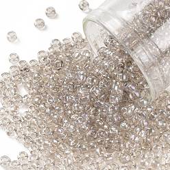 (1814) Transparent Rainbow Ash TOHO Round Seed Beads, Japanese Seed Beads, (1814) Transparent Rainbow Ash, 8/0, 3mm, Hole: 1mm, about 222pcs/bottle, 10g/bottle