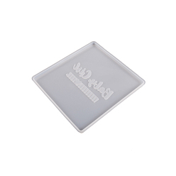 White DIY Silicone Square Coaster Molds for Baby Shower, Resin Casting Molds, White, 124x118x6mm