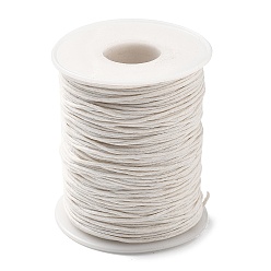 Old Lace Waxed Cotton Thread Cords, Macrame Artisan String for Jewelry Making, Old Lace, 1mm, about 100yards/roll