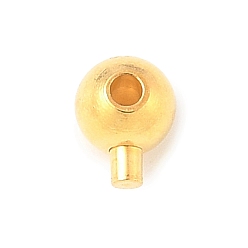 Золотой 925 бусины из стерлингового серебра, круглые, золотые, 4x3x2.8 мм, отверстие : 0.9 мм