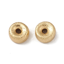 Настоящее золото 18K Стойки обшивки латунные бусины, плоско-круглые, без кадмия и без свинца, долговечный, реальный 18 k позолоченный, 6.5x3 мм, отверстие : 1.4 мм