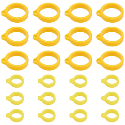 Желтый 60шт 2 стиль силиконовый кулон, для изготовления электронных стилусов и зажигалок, кольцо, желтые, 29x13~24.5x7 мм, отверстие : 3 мм, 30 шт / стиль