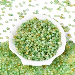 Желто-Зеленый Краски для выпечки стеклянные бусины, круглые, желто-зеленый, 4~4.5 мм, отверстие : 1 мм, Около 4500 шт / фунт