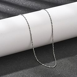 Нержавеющая Сталь Цвет 1мм 304 ожерелья из нержавеющей стали в виде витой квадратной цепочки-змейки для женщин, не тускнеет, цвет нержавеющей стали, 16.69 дюйм (42.4 см)