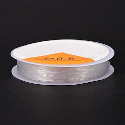 Clear Round Crystal Elastic Stretch Thread, for Bracelets Gemstone Jewelry Making Beading Craft, Clear, 0.6mm, about 13.1 yards(12m)/roll
