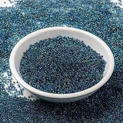 (RR339) Blue Lined Aqua AB MIYUKI Round Rocailles Beads, Japanese Seed Beads, 15/0, (RR339) Blue Lined Aqua AB, 15/0, 1.5mm, Hole: 0.7mm, about 250000pcs/pound