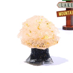 Хрусталь Природный кварц украшения кристалл дисплей, украшение для домашнего офиса из смолы, дерево, 42x50 мм