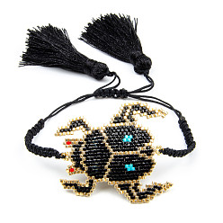  Стекло бисер ссылаются браслеты, плетеные браслеты из бисера для женщин, жук, с кистями