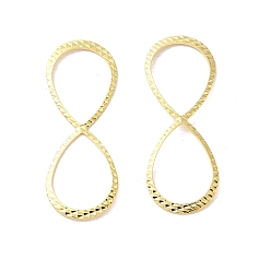 Real 24K Gold Plated Brass Linking Rings, Infinity Connector, Real 24K Gold Plated, 9.5x26x0.6mm, Hole: 11x7.5mm