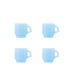 Светло-Голубой Чашка из пвх мини модель, аксессуары для кукольного домика с микро-ландшафтом, притворяясь опорными украшениями, Небесно-голубой, 13~15x14.5 мм, 4 шт / комплект