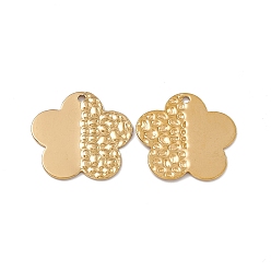 Настоящее золото 18K Ионное покрытие (ip) 304 подвески из нержавеющей стали, цветочный шарм, реальный 18 k позолоченный, 23x23.5x1 мм, отверстие : 1.5 мм