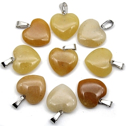 Топаз Нефрит Кулон из натурального нефрита с топазом, сердцевидная, 20 мм