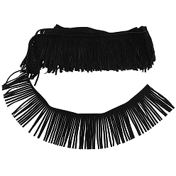 Черный Отделка бархатной бахромой с кисточками, для поделок латинское платье сценическая одежда аксессуары, чёрные, 81x0.8 мм
