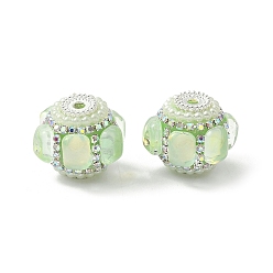 Светло-зеленый Сверкающие акриловые стразы, с абс пластиковым перламутром и стеклом, для ручек с бусинами, брелки, ювелирные изделия и ремесла, серебряные, светло-зеленый, 20~23x16~17 мм, отверстие : 2~2.2 мм