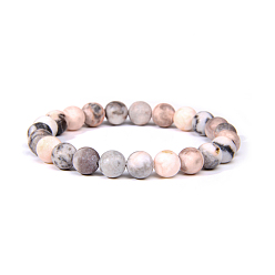 Zebra Jasper Natural Zebra Jasper Bead Stretch Bracelets, Round, 2 inch~2-3/8 inch(5~6cm), Bead: 5.8~6.8mm