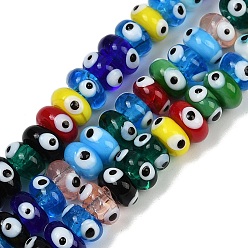 (52) Непрозрачная лаванда Ручной сглаза бусины бисер нитей, рондель, разноцветные, 8~9x4 мм, отверстие : 1.4 мм, около 40 шт / нитка, 6.38'' (16.2 см)