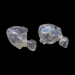 Прозрачный Прозрачные светящиеся акриловые бусины, блеск бисера, светится в темноте, кит, прозрачные, 12.5x20x10 мм, отверстие : 2 мм