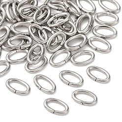 Нержавеющая Сталь Цвет Устойчивы к потускнению 304 открытые соединительные кольца из нержавеющей стали, овальные, цвет нержавеющей стали, 8x5x1.2 мм, 17 датчик