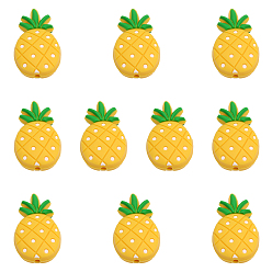 Золотистый 10экологически чистые силиконовые шарики для пищевых продуктов, ананас, золотые, 32.5x19.5x10 мм, отверстие : 2 мм